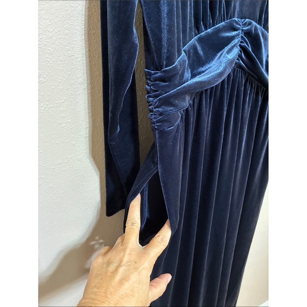 Boden 12R Navy Tilda Velvet Long Sleeve Midi Dress Quiet Luxury Mother of Groom - Picture 8 of 16